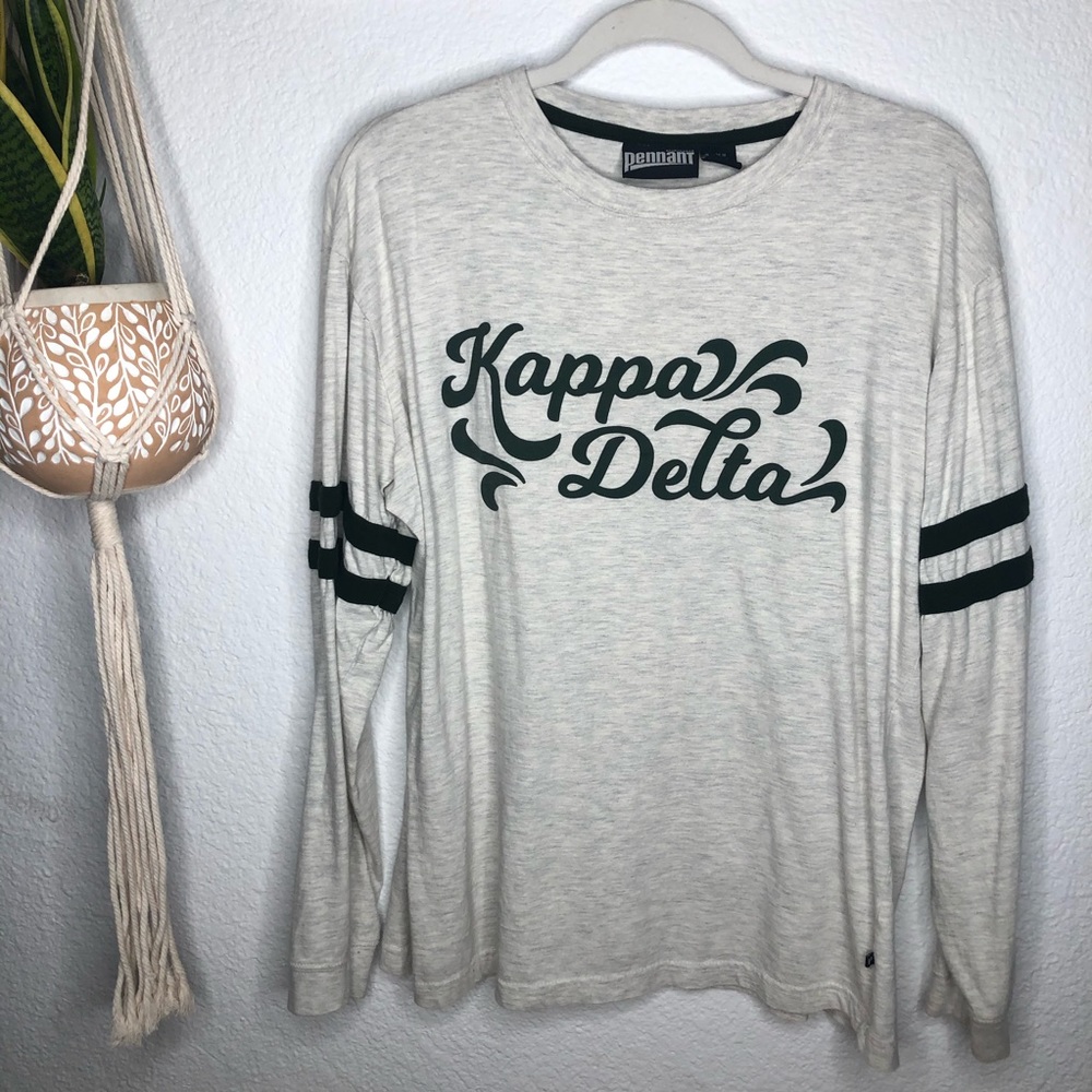 Kappa Delta Sorority Women’s Long Sleeve Jersey Green Top KD